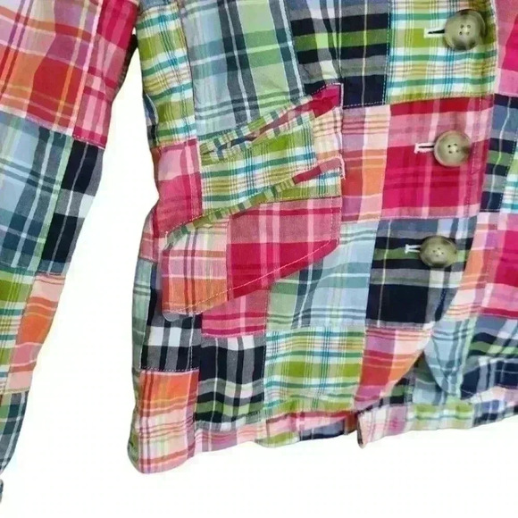 Vintage L.L. Bean Multi-Color Patchwork Fitted Blazer - Picture 4 of 7